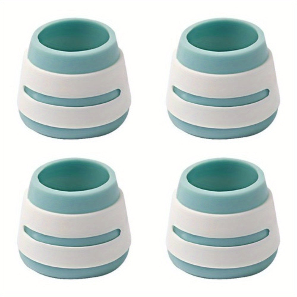 Upgraded Plastic Chair Leg Floor Protectors with Non-Slip Silicone Felt Pads - Multi-Color (Beige, Teal, Orange, Yellow) for Hardwood Floors, Furniture Sliders, Scratch Prevention & Floor Protection