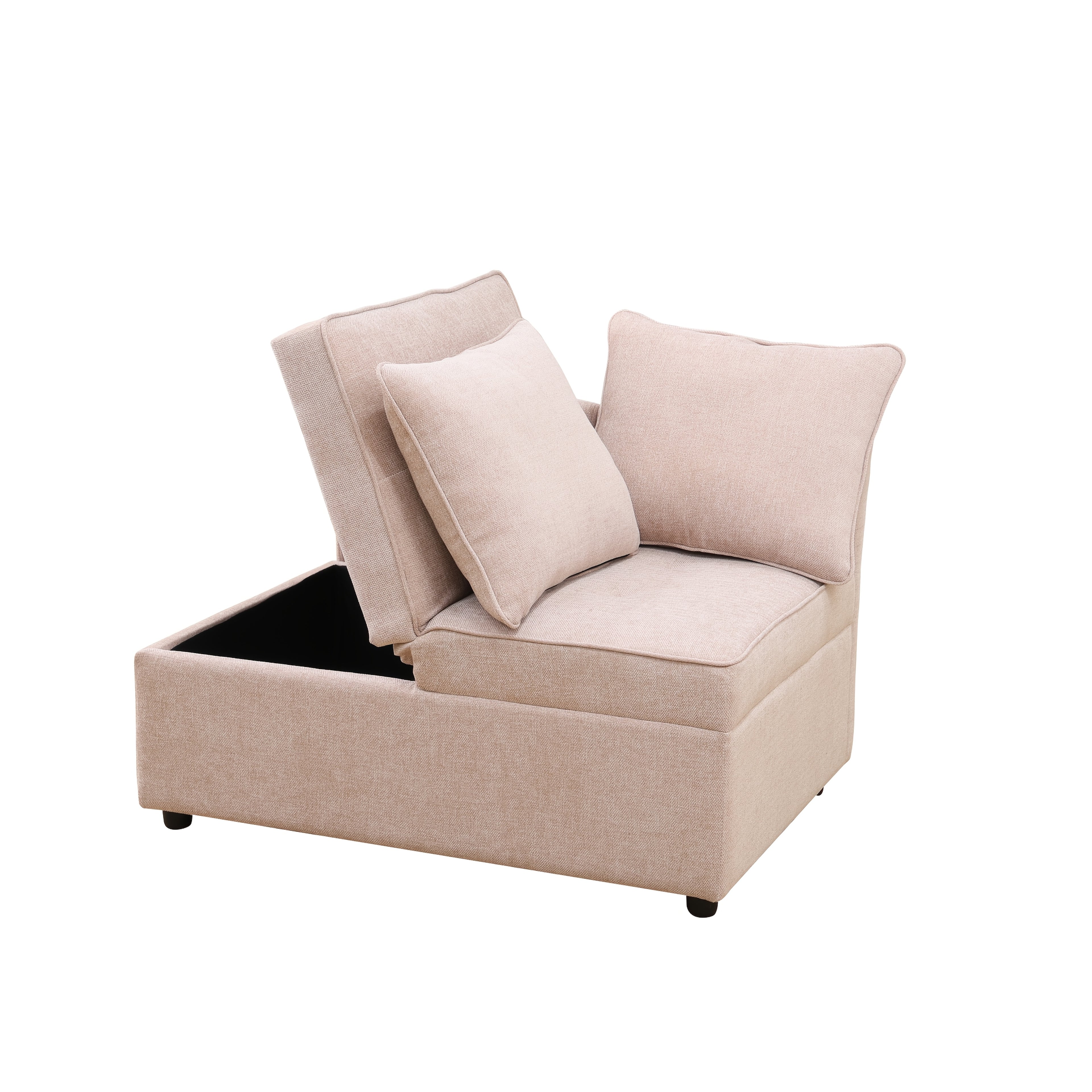 Storage Sofa, Sackcloth Living Room Adjustable Sofa, Wedge, Modern Sofa With Storage, Compact Futon For Small Spaces, Dorm, Guest Room