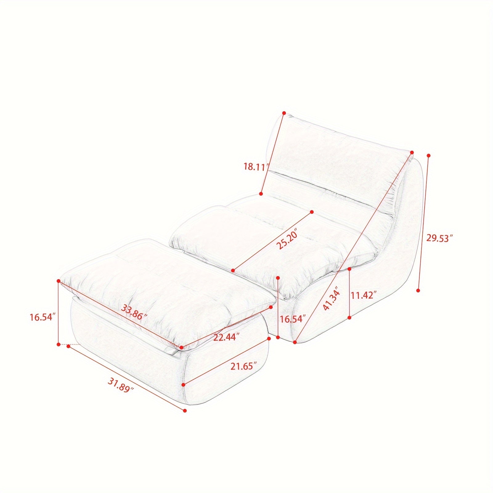 Modern Minimalist Sofa - Easy-Clean Compact Single Couch with Cushions & Footrest, Pastel - Space-Saving Living Room, Apartment, Dorm Furniture - Lightweight Portable Design for Small Spaces, Couch Furniture