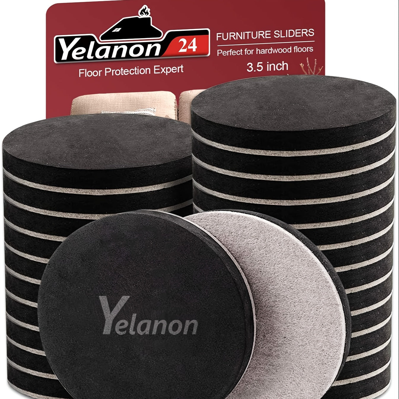 Yelanon Felt Furniture Sliders, 20pcs-3 1\u002F2\