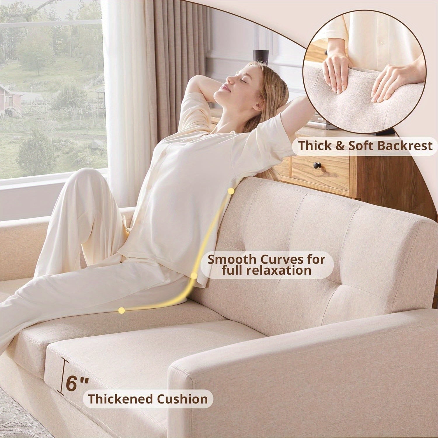 Modern Loveseat Sofa Mid Century Modern Loveseat Sofa, 77\