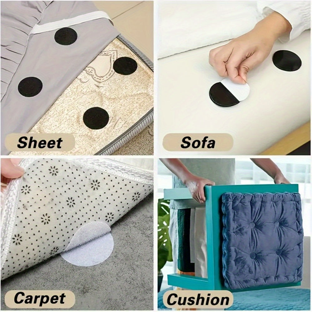 Heavy Duty Non-Slip Grip Pads - Strong Adhesive Dots, Removable No Residue Anti-Slip Stickers for Furniture, Carpets, Bed Sheets, Sofa Cushions - Fabric Tape for Moving, Home, Office, Warehouse - (Black\u002FWhite), Non Slip Furniture Grippers, Furniture