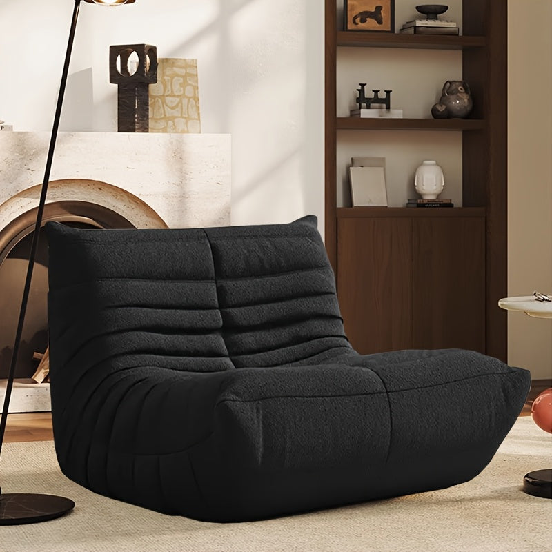 Minimalist Modern Single Lazy Couch Sofa Designer Creativity Caterpillar Balcony Reclining Leisure Reading Chair Can Lie Sofa Suitable For Living Room, Bedroom, Office