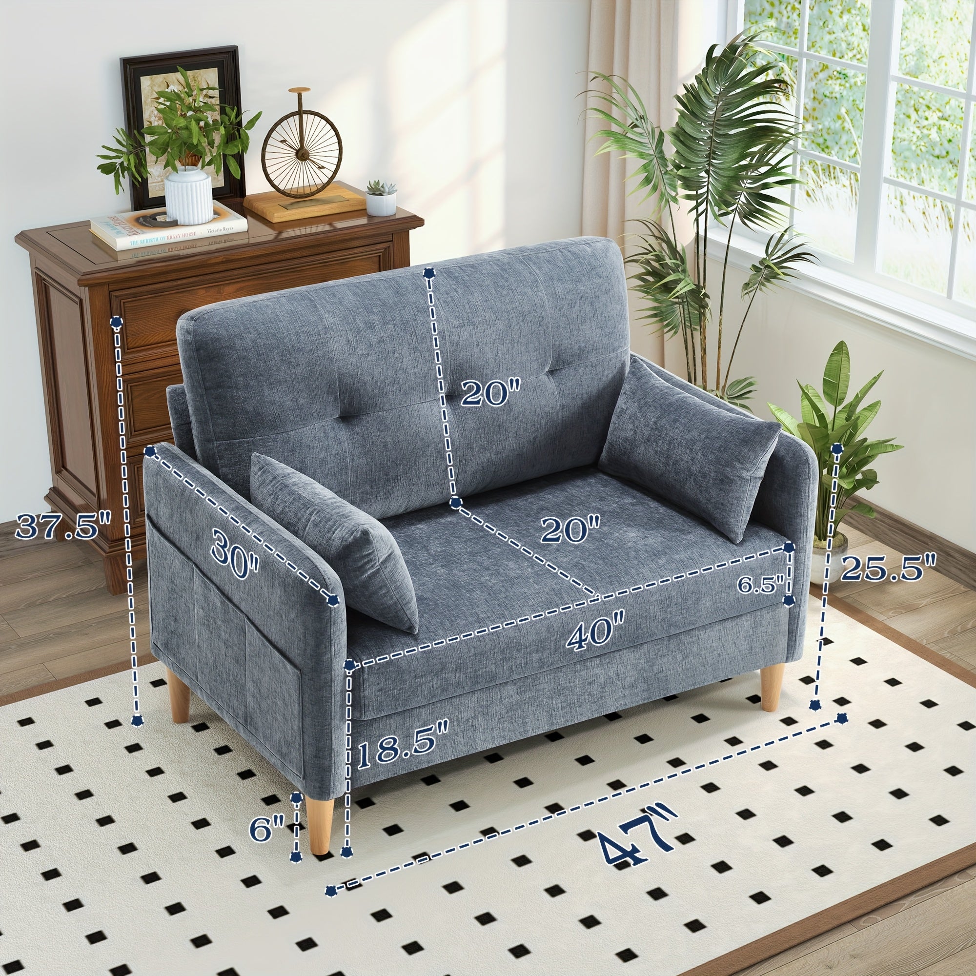 Loveseat Sofa, 47\