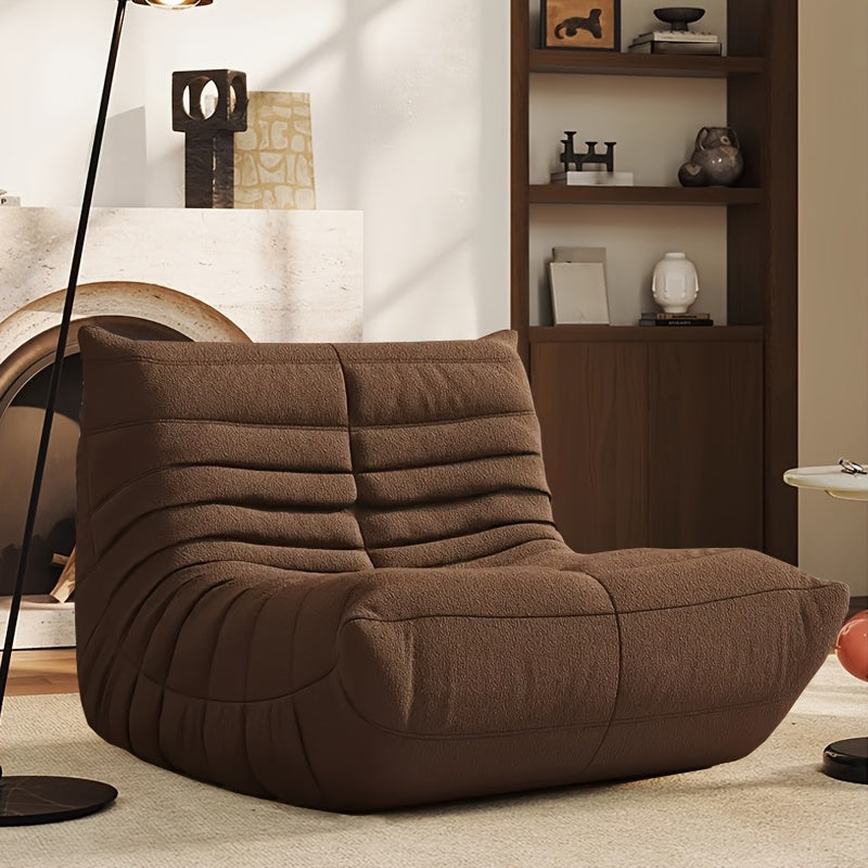 Minimalist Modern Single Lazy Couch Sofa Designer Creativity Caterpillar Balcony Reclining Leisure Reading Chair Can Lie Sofa Suitable For Living Room, Bedroom, Office