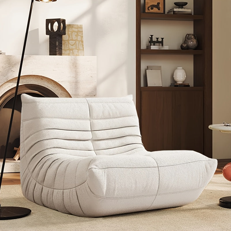 Minimalist Modern Single Lazy Couch Sofa Designer Creativity Caterpillar Balcony Reclining Leisure Reading Chair Can Lie Sofa Suitable For Living Room, Bedroom, Office