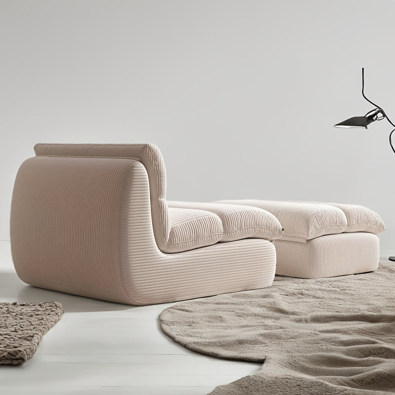 Modern Minimalist Sofa - Easy-Clean Compact Single Couch with Cushions & Footrest, Pastel - Space-Saving Living Room, Apartment, Dorm Furniture - Lightweight Portable Design for Small Spaces, Couch Furniture