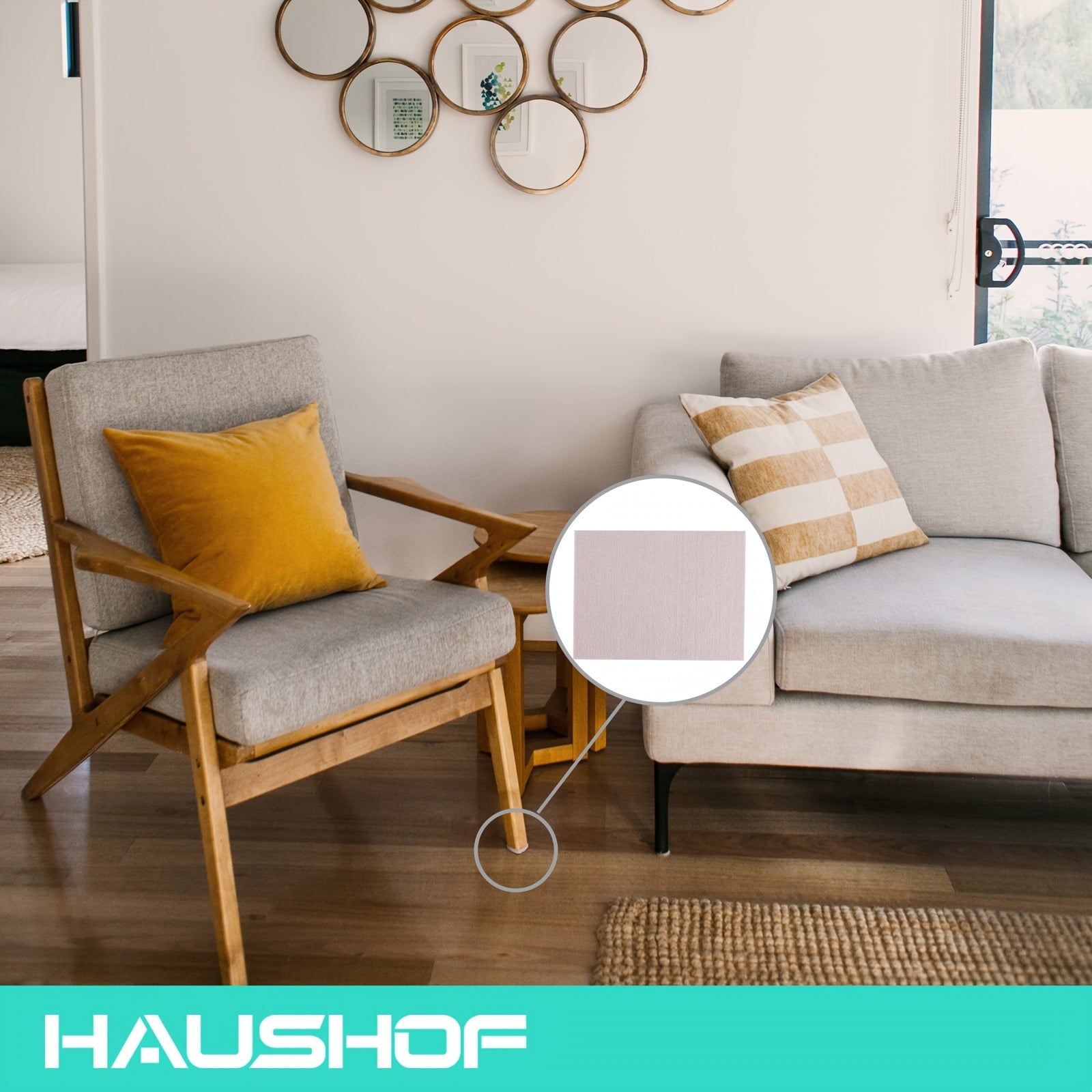 HAUSHOF 110pcs Self-Adhesive Felt Furniture Pads with Storage Box - Anti-Scratch Hardwood Floor Protectors for Chair Legs and Furniture Feet, Includes 10pcs 8\