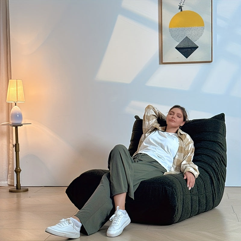 Minimalist Modern Single Lazy Couch Sofa Designer Creativity Caterpillar Balcony Reclining Leisure Reading Chair Can Lie Sofa Suitable For Living Room, Bedroom, Office