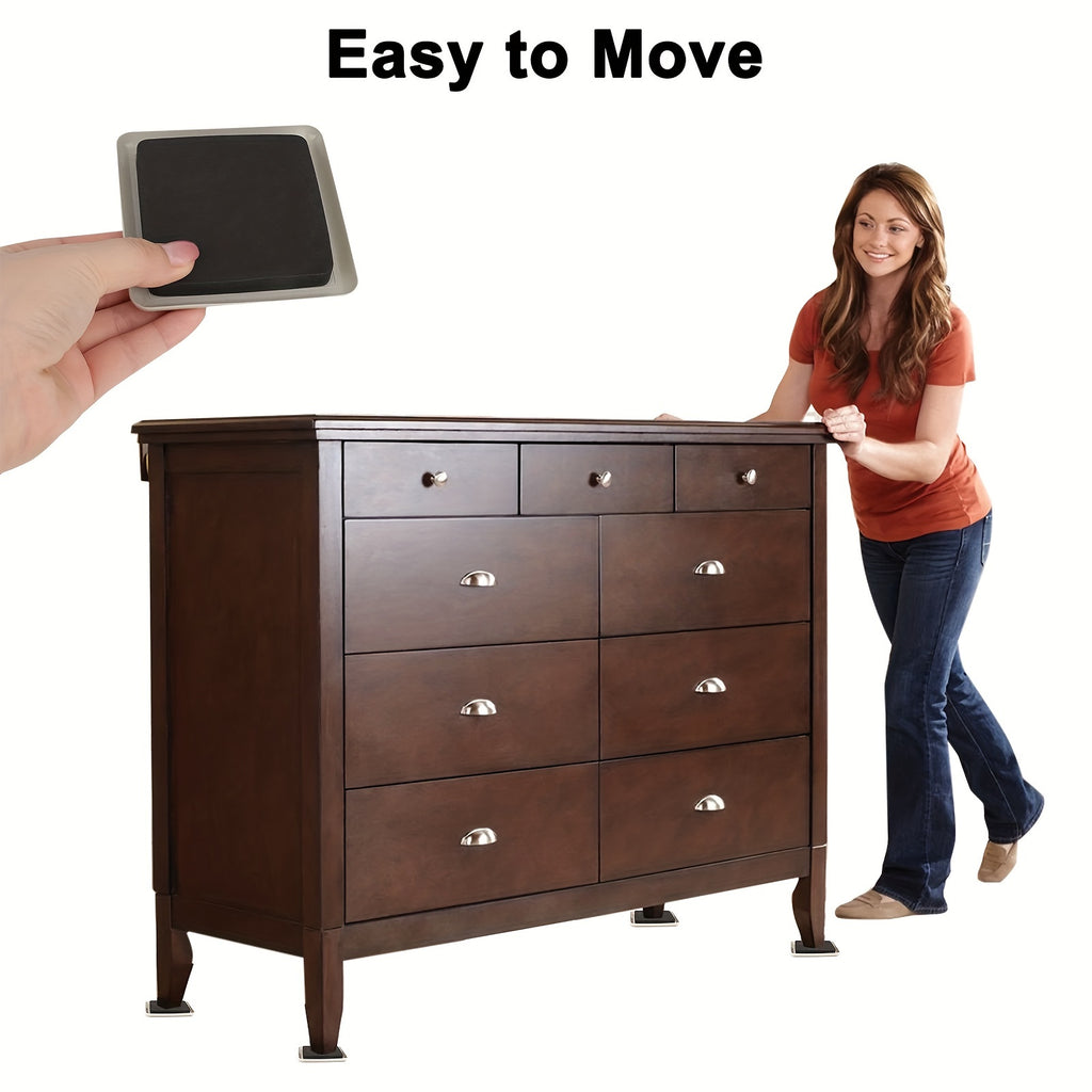 12pcs Furniture Foot Pads, 3.5inch Felt Furniture Sliders, Reusable Furniture Movers, for Carpet, Hardwood, Laminate, Tile