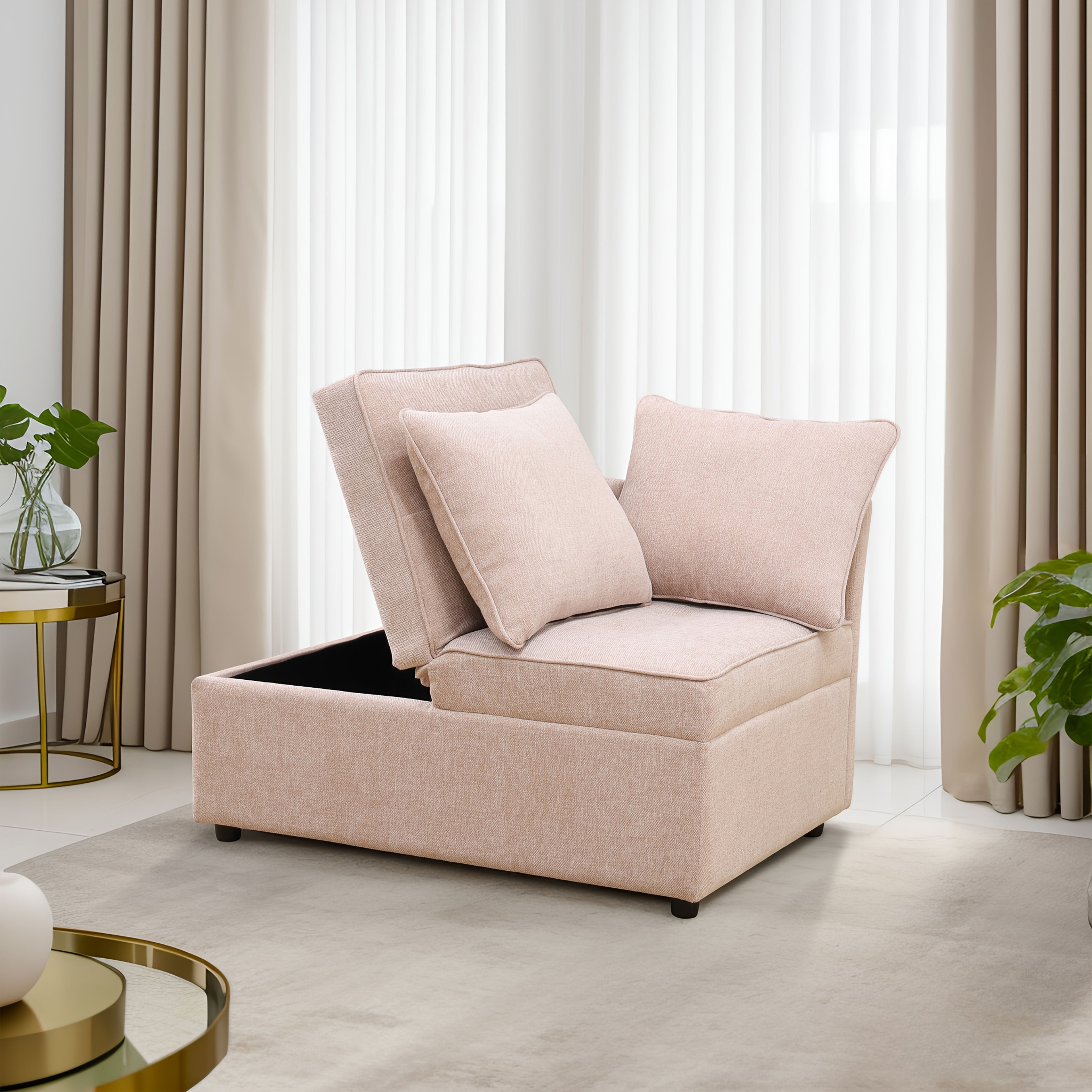 Storage Sofa, Sackcloth Living Room Adjustable Sofa, Wedge, Modern Sofa With Storage, Compact Futon For Small Spaces, Dorm, Guest Room