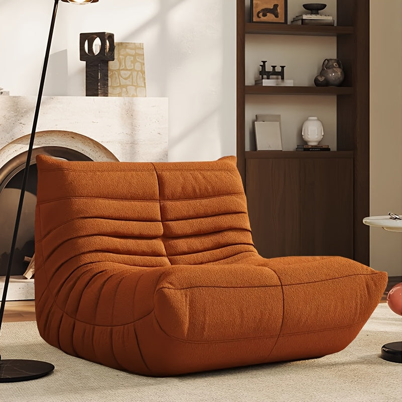 Minimalist Modern Single Lazy Couch Sofa Designer Creativity Caterpillar Balcony Reclining Leisure Reading Chair Can Lie Sofa Suitable For Living Room, Bedroom, Office