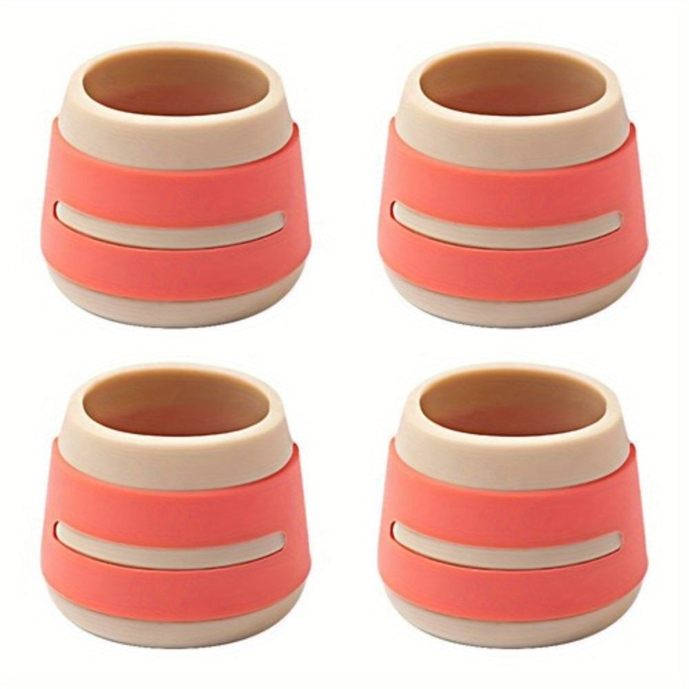 Upgraded Plastic Chair Leg Floor Protectors with Felt Pads - Multi-Color (Beige, Teal, Orange) Non-Slip Furniture Sliders for Hardwood Floors, Scratch Prevention & Floor Protection